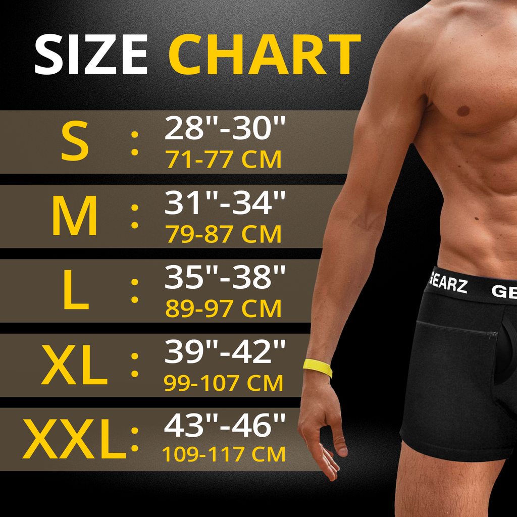 GEARZ Men's Travel Boxer Briefs – Hidden Pocket Anti-Theft Underwear
